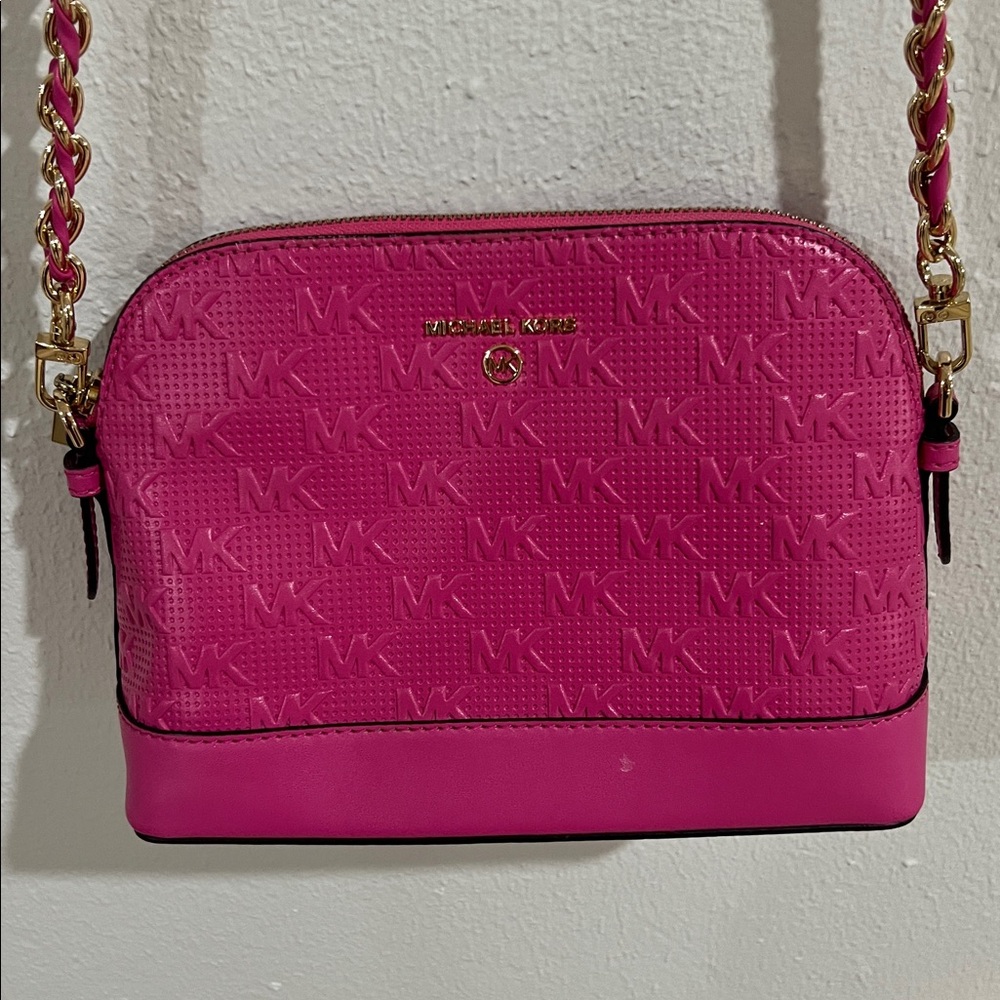 Michael Kors Pink Crossbody with Gold Accents